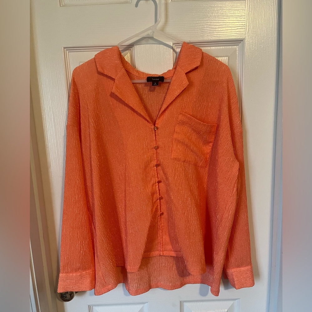 Karen Kane Orange Button Down Shirt